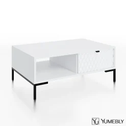 Stolik kawowy MODERN – Biały | 100x47x60 cm