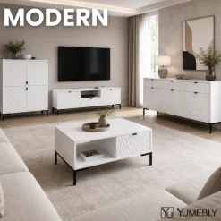 Stolik kawowy MODERN – Biały | 100x47x60 cm