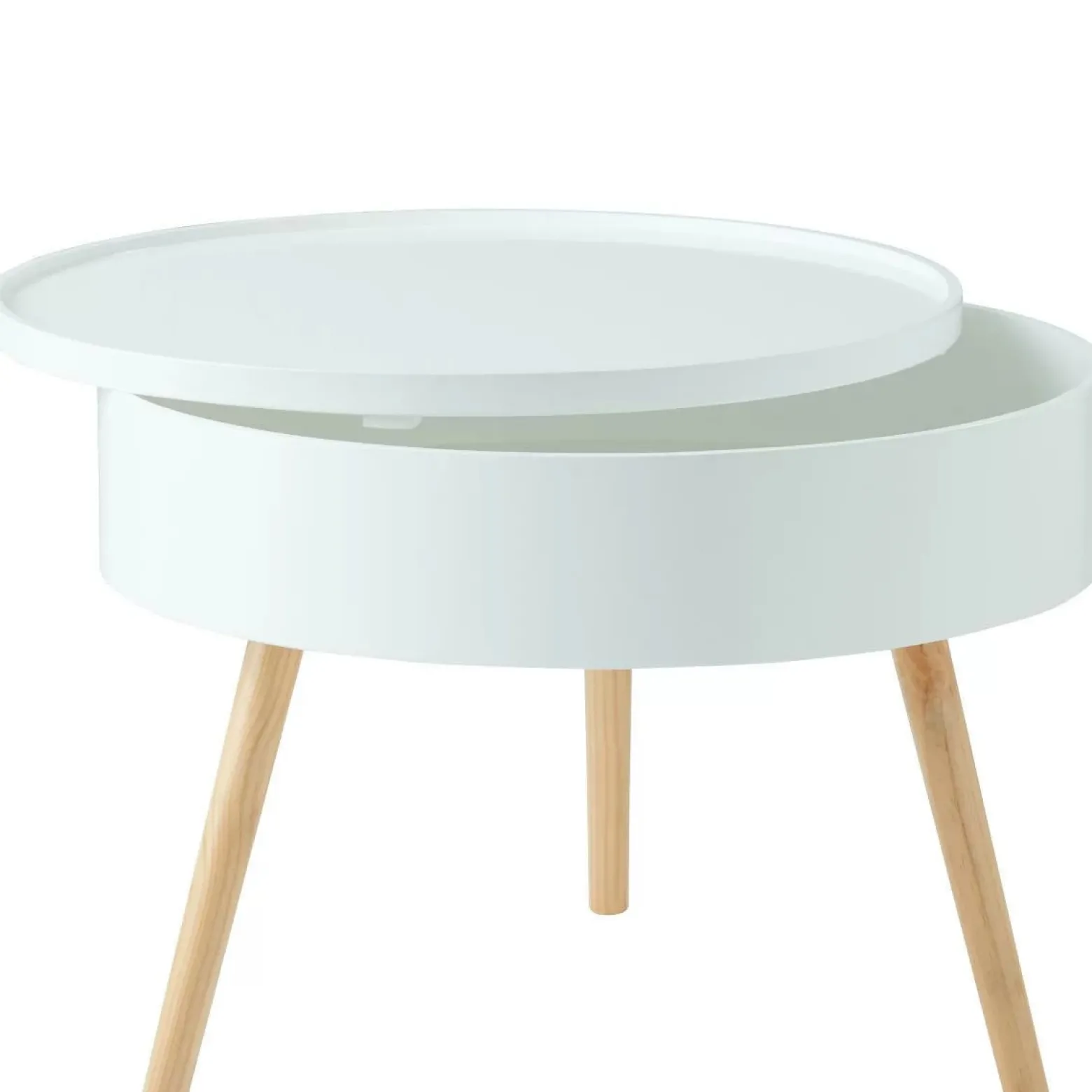 Stolik kawowy okrągły ze schowkiem 60cm ModernHome