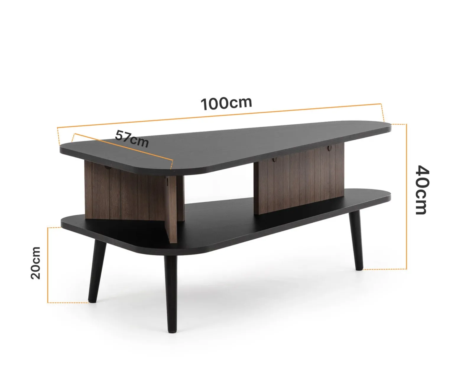 Stolik kawowy Pinelli o długości 100cm w stylu retro