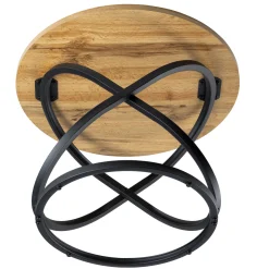 Stolik kawowy Selvia LOFT okrągły 60 cm, blat MDF w kolorze drewna, metal