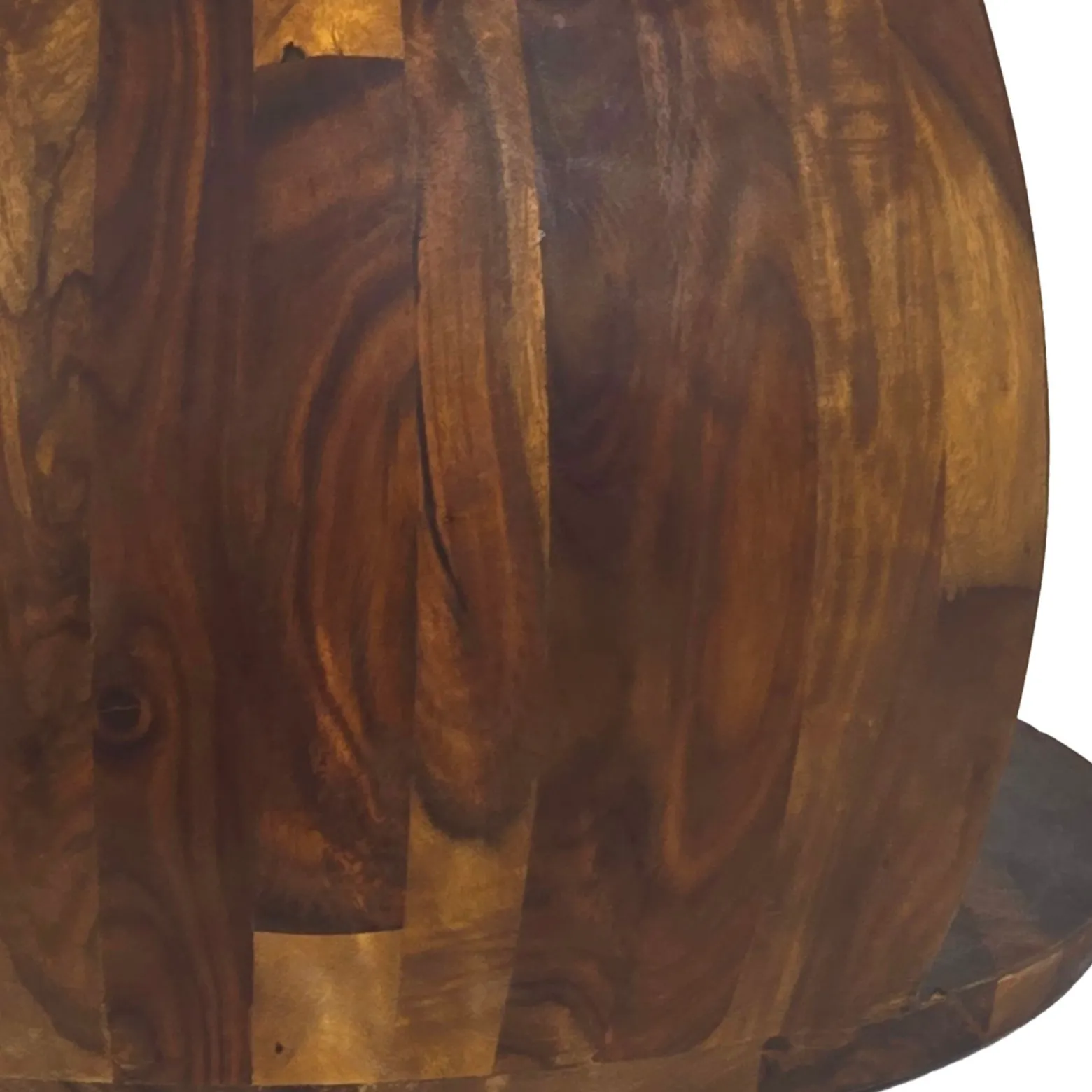 Stolik Kawowy Sheesham Drewno Lite okrągły 60 cm Stolik Salon Półka Wiejski