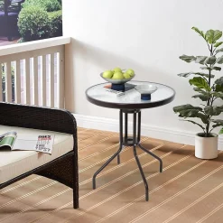 Stolik kawowy Songmics stół ogrodowy balkonowy okrągły 60cm