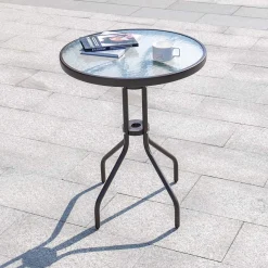 Stolik kawowy Songmics stół ogrodowy balkonowy okrągły 60cm