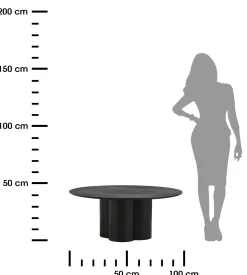 Stolik kawowy TIGA czarny 100 cm okrągły