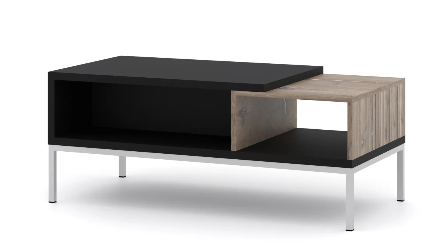 Stolik kawowy TOLEDO 110x55 cm dąb flagstaff / czarny mat