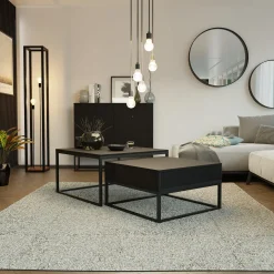 Stolik kawowy 2w1 ELEGANT z szufladą czarny