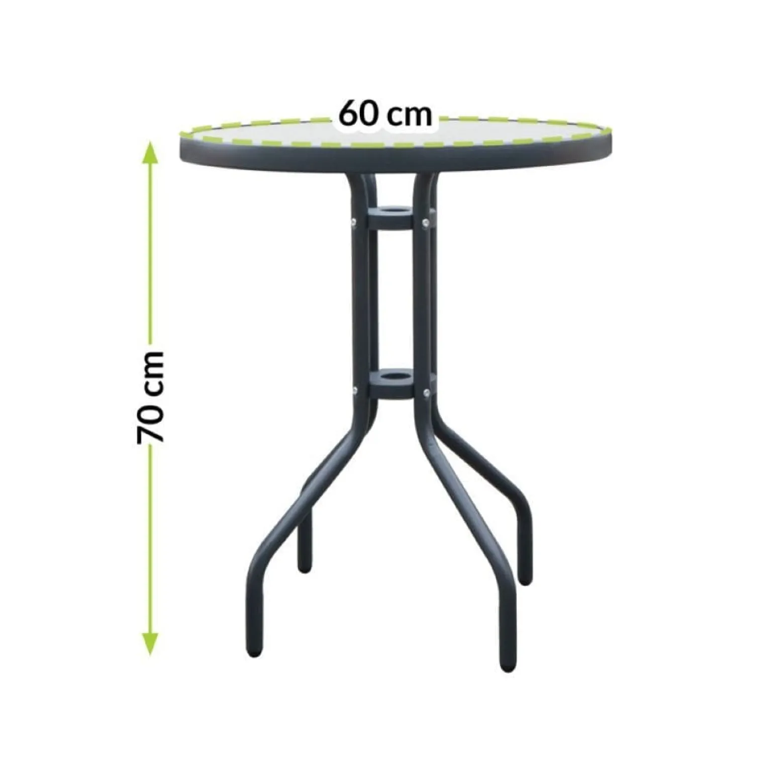 Stolik kawowy ze szklanym blatem 60 cm