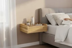 Stolik nocny wiszący NUVIA 45 dąb wotan szafka wisząca ścienna 45x35