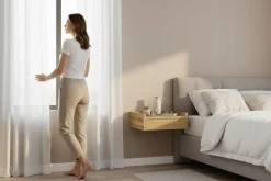 Stolik nocny wiszący NUVIA 45 dąb wotan szafka wisząca ścienna 45x35