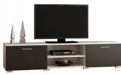 Stolik szafka rtv ROMA 150cm biały czarny komoda PER