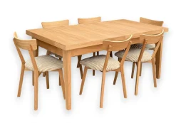 Stół Prostokątny Fornirowany 90x180+2x40 + 6Krzeseł Agata