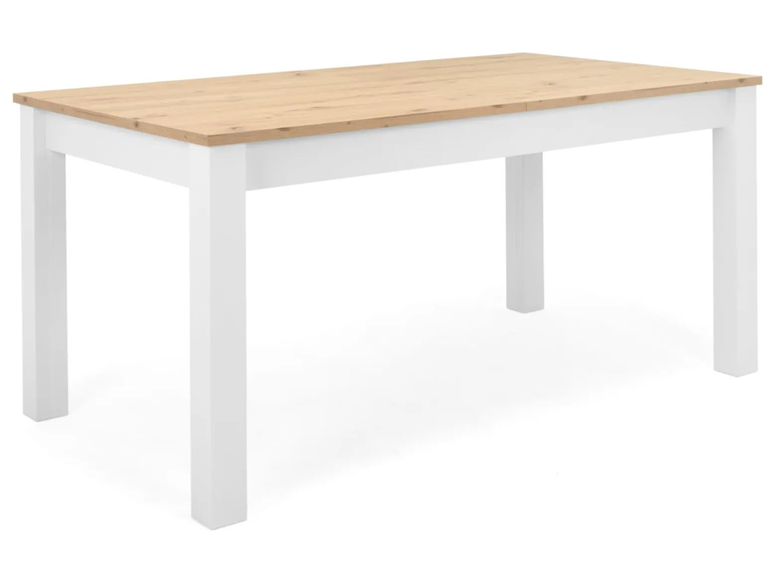 Stół prostokątny rozkładany Bergen 160/215x75 biały/dąb artisan