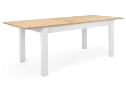 Stół prostokątny rozkładany Bergen 160/215x75 biały/dąb artisan