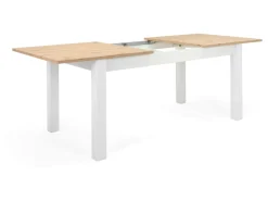 Stół prostokątny rozkładany Bergen 160/215x75 biały/dąb artisan