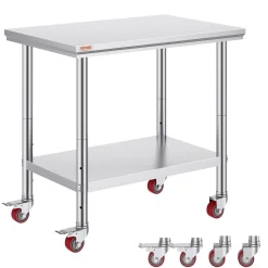 Stół roboczy ze stali nierdzewnej – Nośność 317 kg 90x60x80 cm