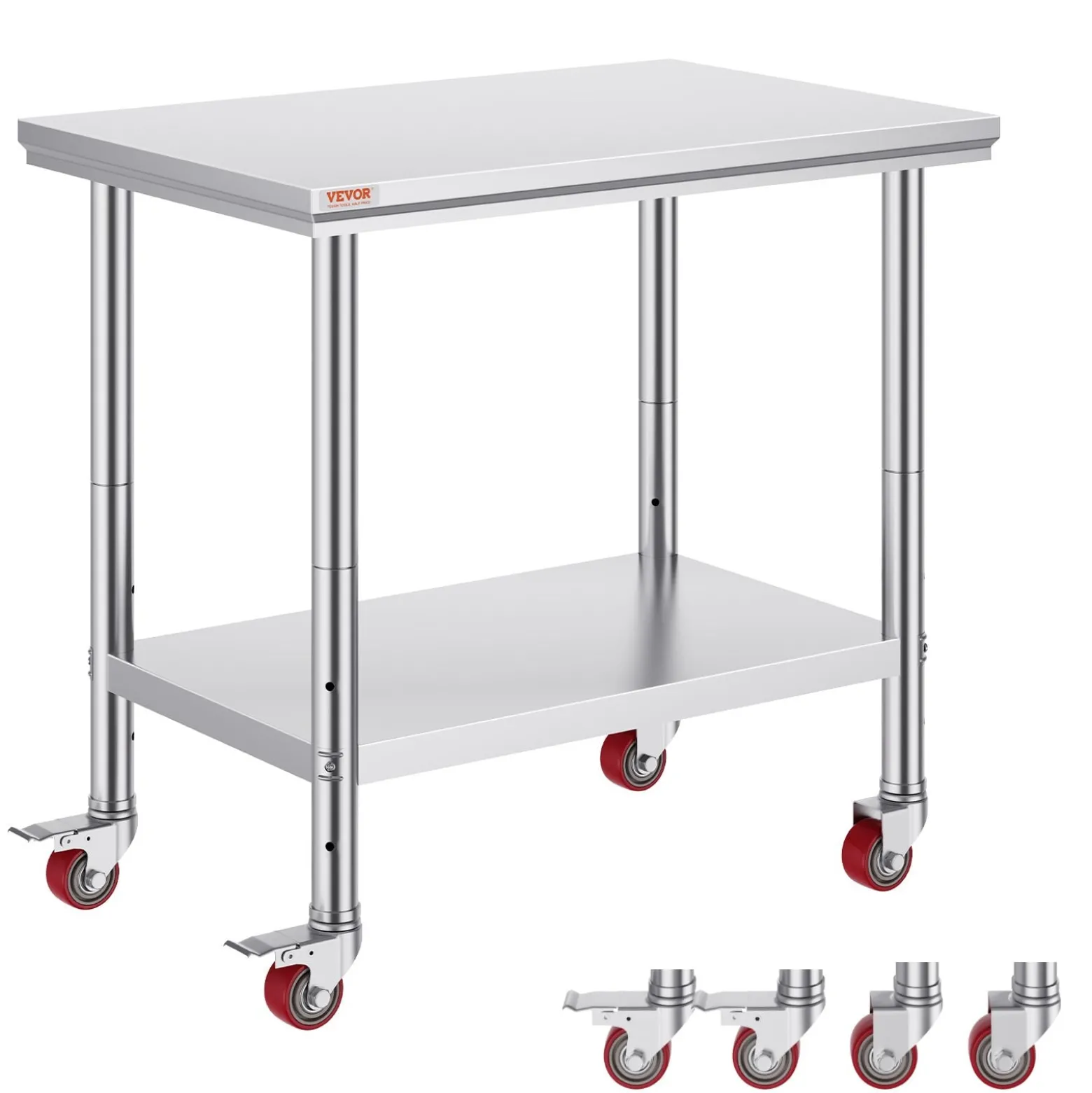Stół roboczy ze stali nierdzewnej – Nośność 317 kg 90x60x80 cm