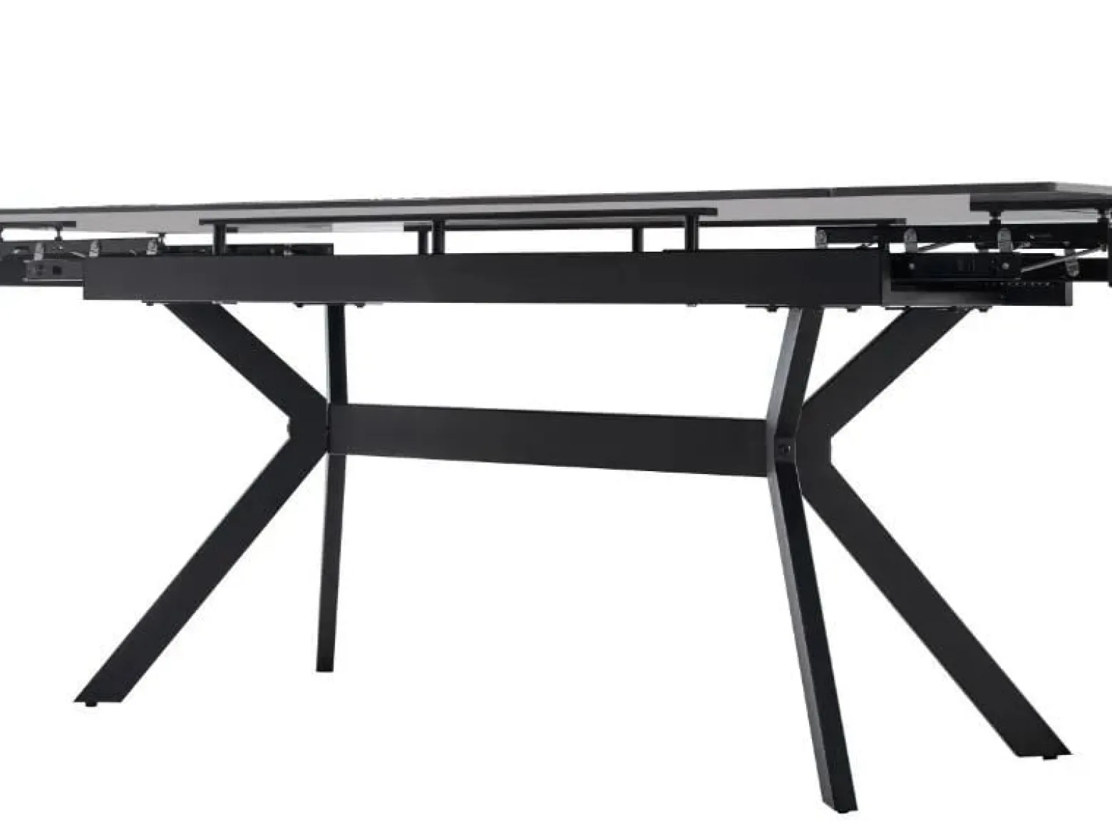 Stół rozkładany IMPERIA 180(240)x90 cm biały marmur/ czarny