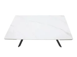 Stół rozkładany IMPERIA 180(240)x90 cm biały marmur/ czarny