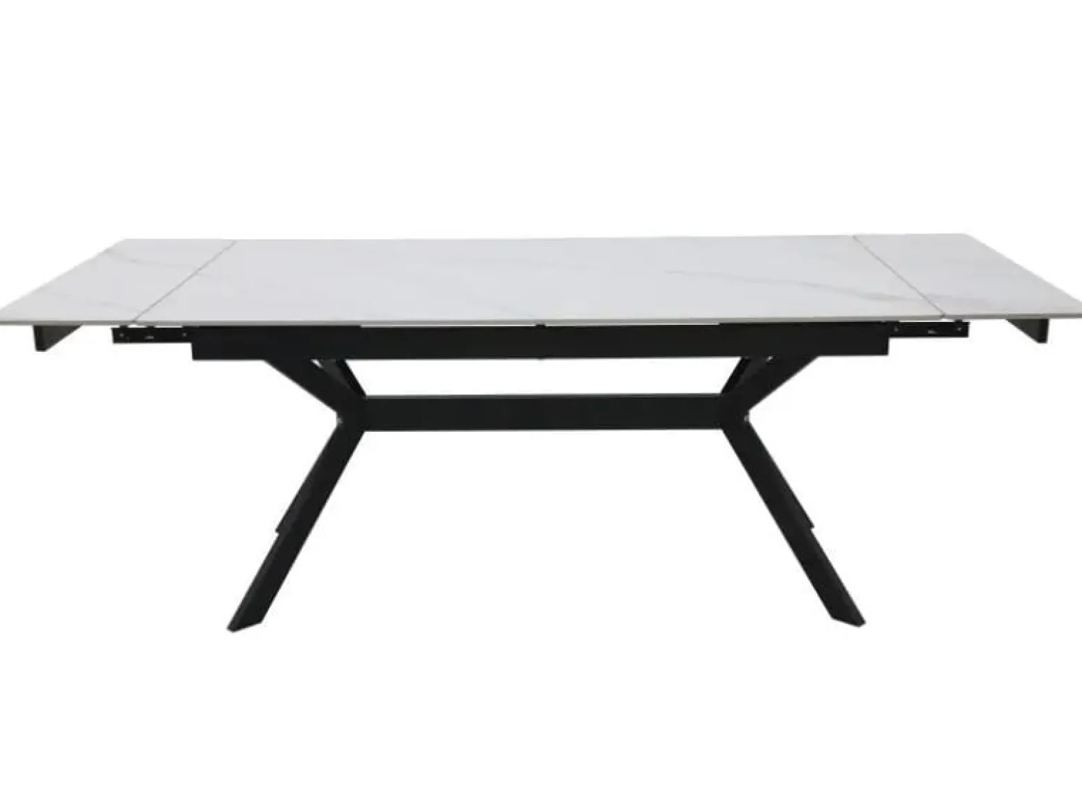 Stół rozkładany IMPERIA 180(240)x90 cm biały marmur/ czarny