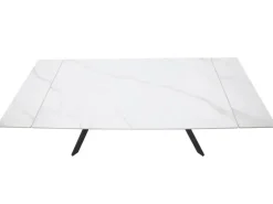 Stół rozkładany IMPERIA 180(240)x90 cm biały marmur/ czarny