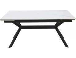 Stół rozkładany IMPERIA 180(240)x90 cm biały marmur/ czarny