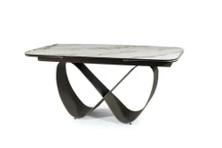 Stół rozkładany INFINITY CERAMIC 160(240)x95 biały/brązowy