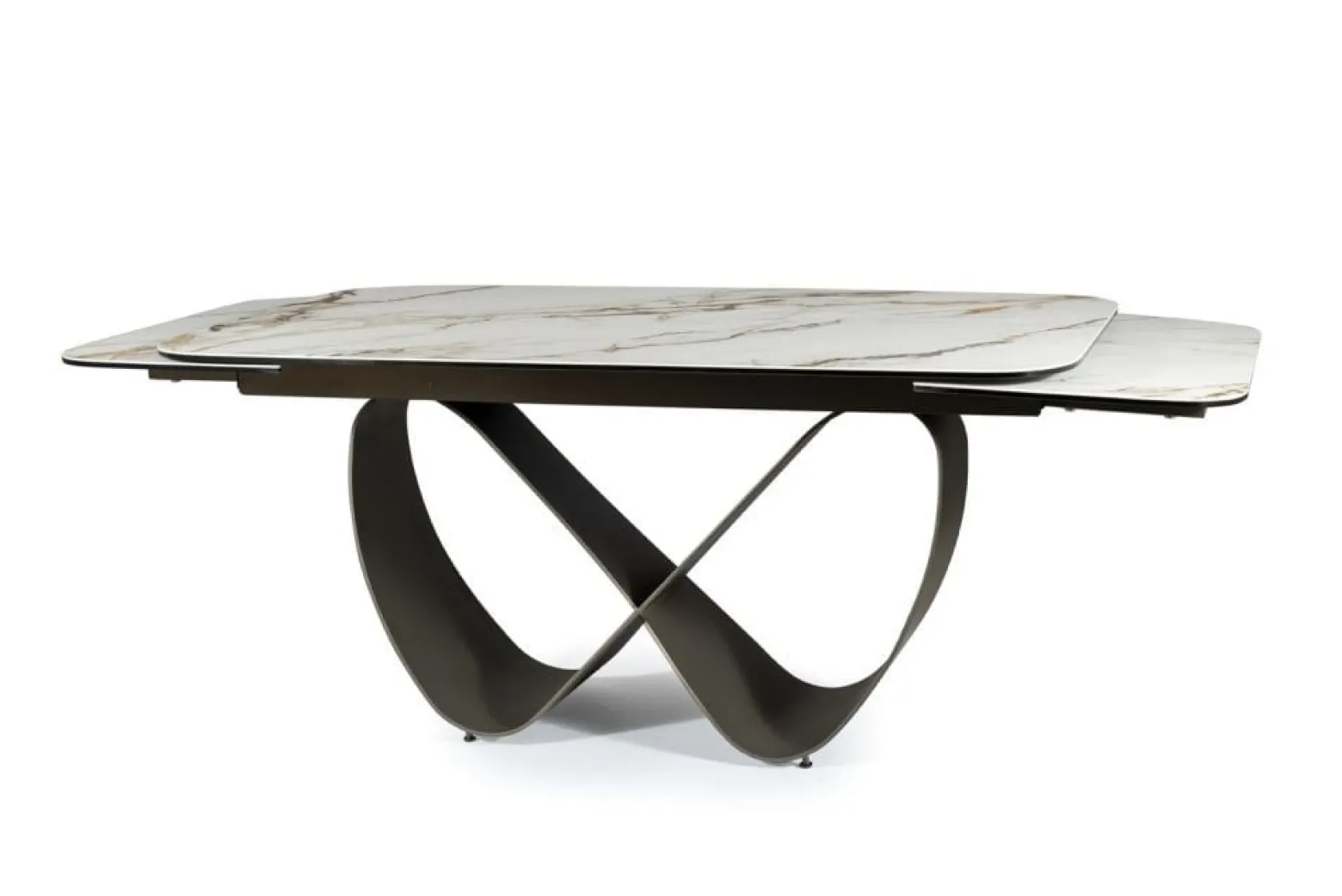 Stół rozkładany INFINITY CERAMIC 160(240)x95 biały/brązowy