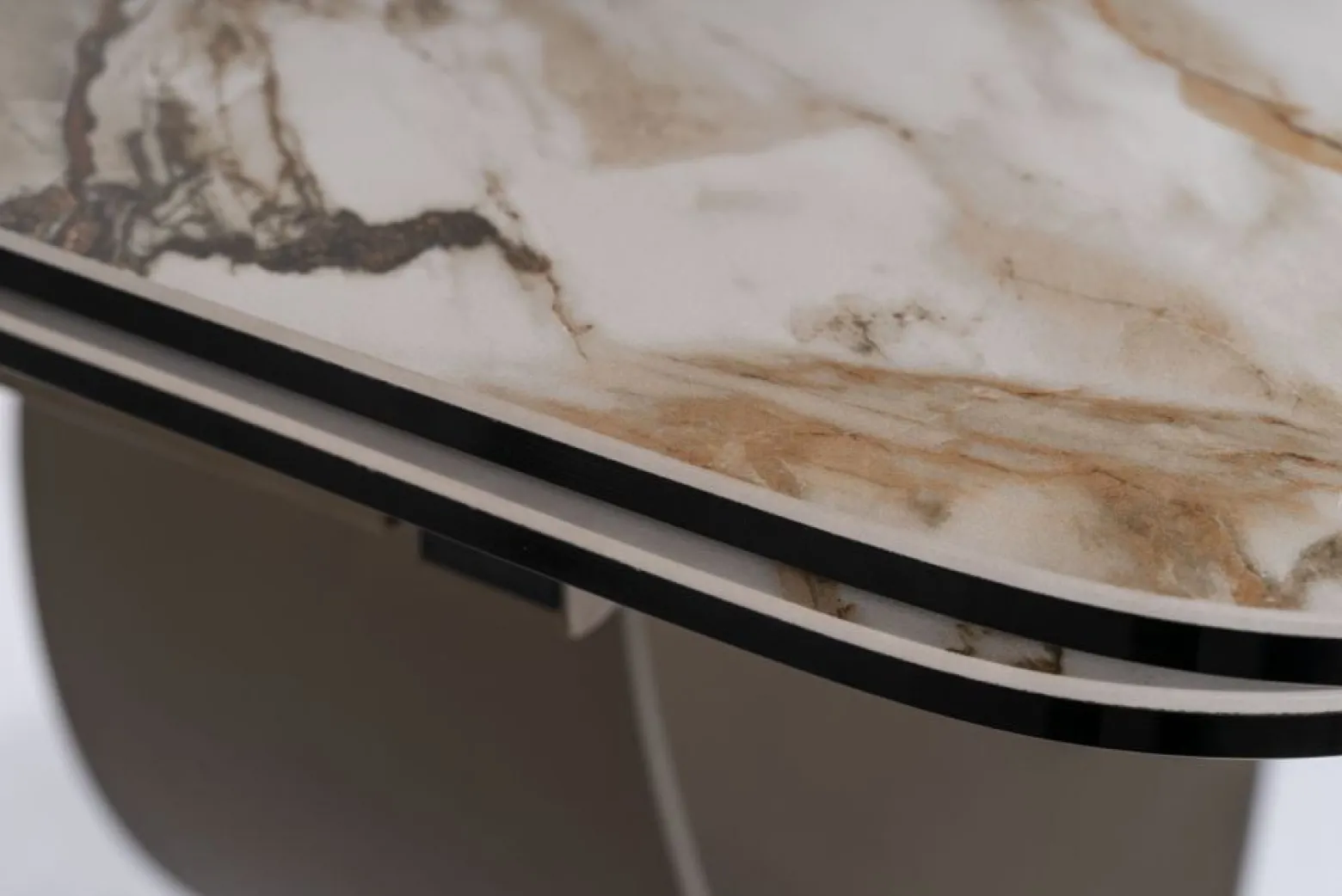 Stół rozkładany INFINITY CERAMIC 160(240)x95 biały/brązowy