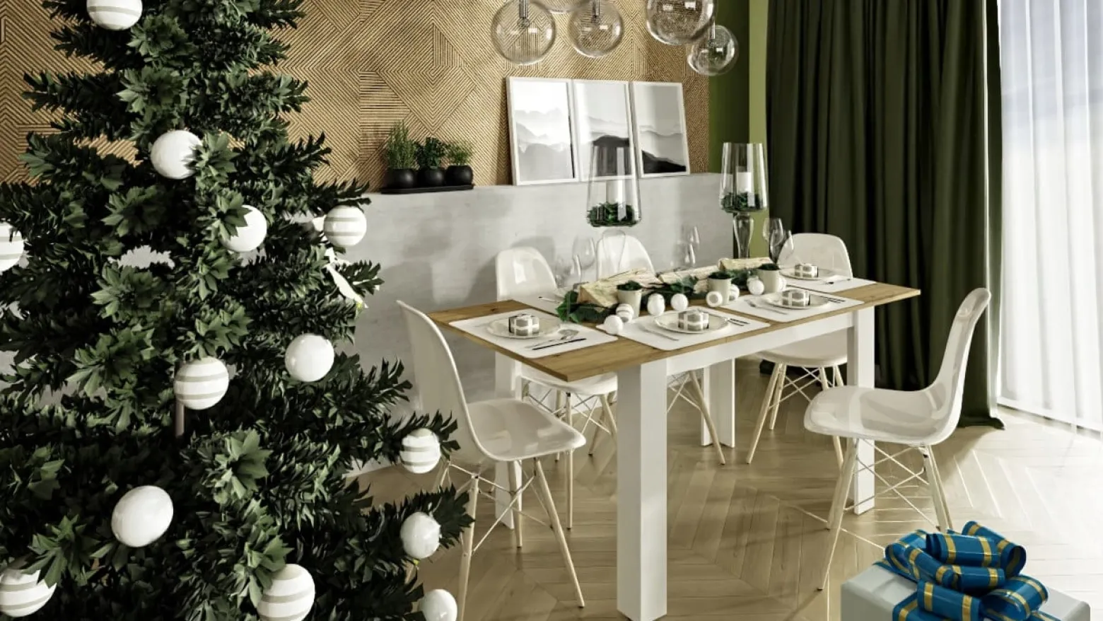 Stół rozkładany KONGO EXT 170X80 dąb artisan biały