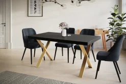 Stół rozkładany LOFT X 120/220X80 Czarny/złoty
