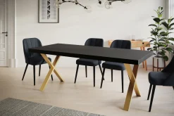 Stół rozkładany LOFT X 120/220X80 Czarny/złoty