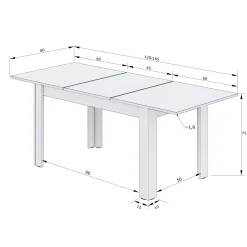 Stół rozkładany LOFT 80x120/165 złoty craft - czarny