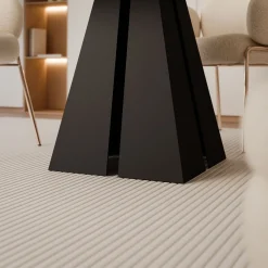 Stół rozkładany owalny ZELO 100/176 cm - dąb artisan/czarne nogi