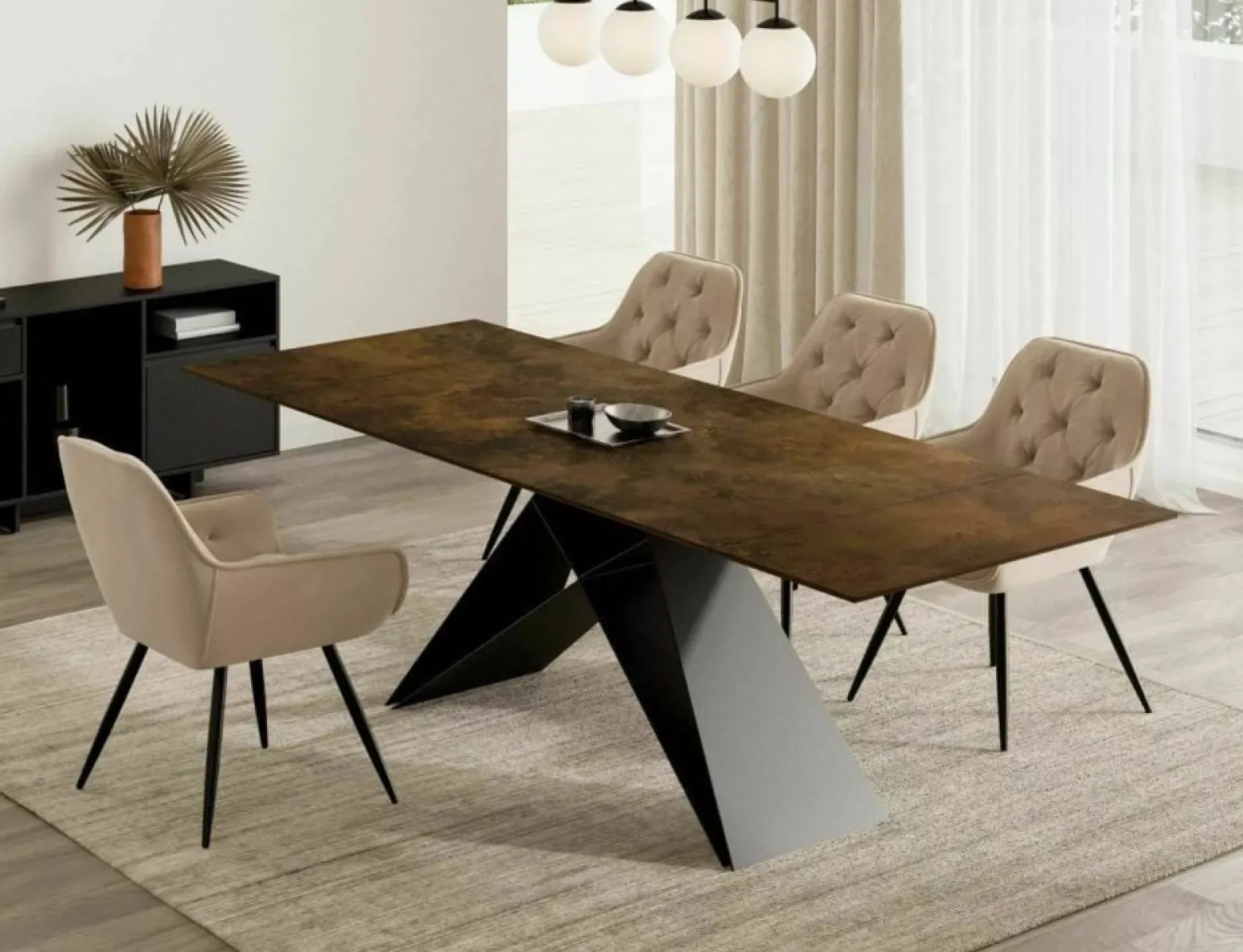 Stół rozkładany WESTIN CERAMIC 160(240)x90 brązowy mat ossid