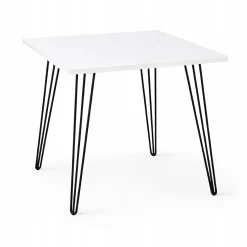 Stół 68x68cm Stolik Hairpin legs skośne Biały Alaska