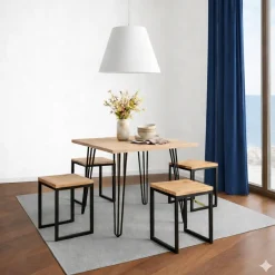 Stół 68x68cm Stolik Hairpin legs skośne Biały Alaska