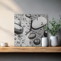 Stylowy zegar 30x30 Kamienie nowoczesny do salonu