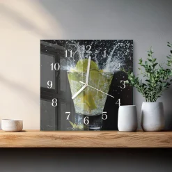 Stylowy zegar 30x30 Koktajl design na ścianę
