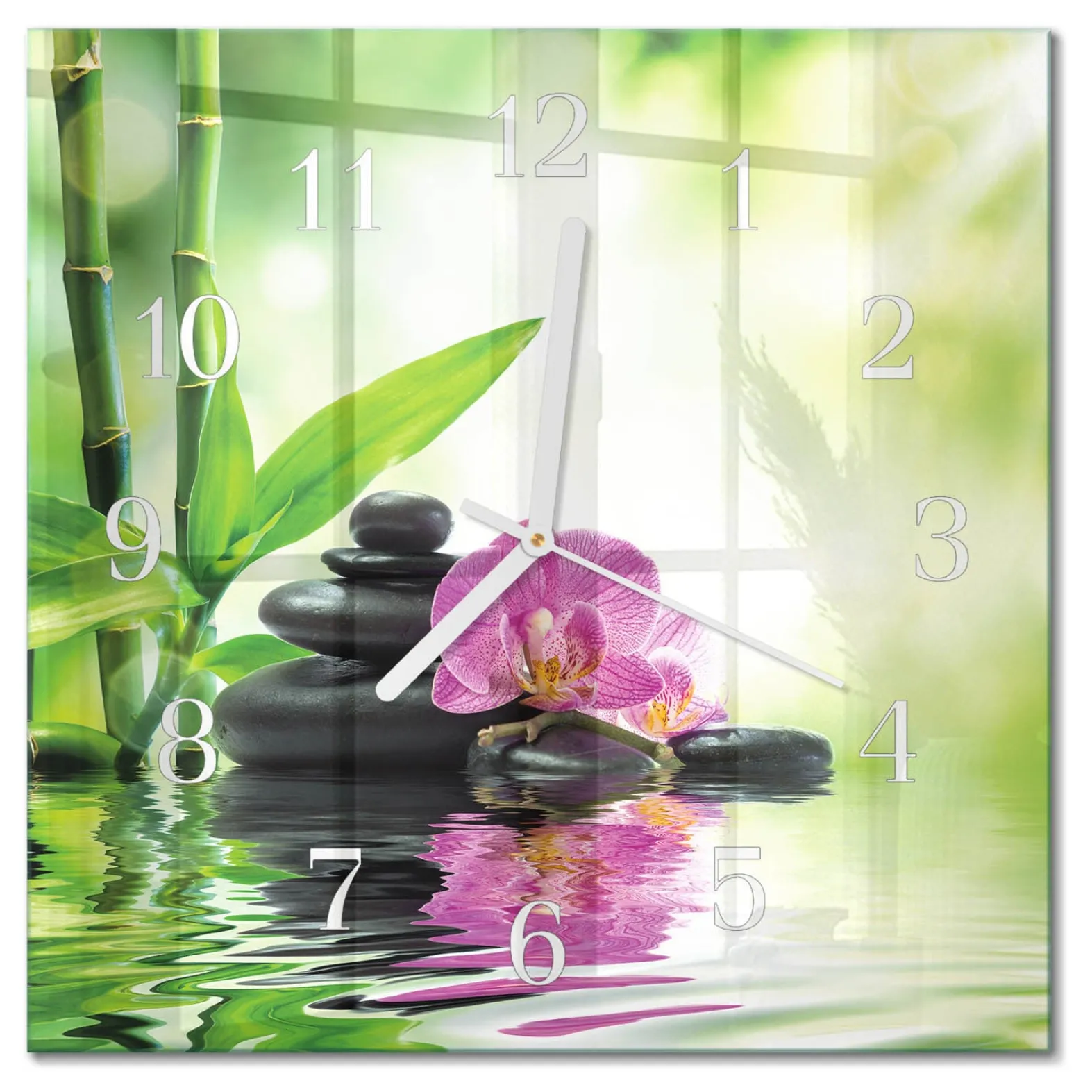 Stylowy zegar 30x30 Spa Orchidea design na ścianę