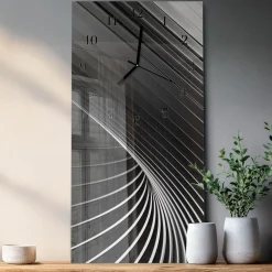 Stylowy zegar 30x60 Abstrakcja design na ścianę