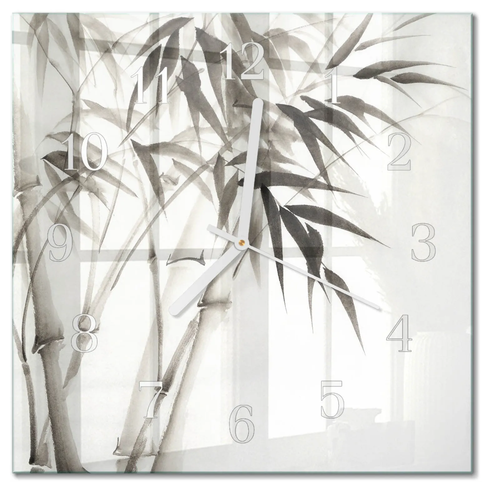 Stylowy zegar 30x30 Bambus design na ścianę