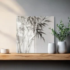 Stylowy zegar 30x30 Bambus design na ścianę