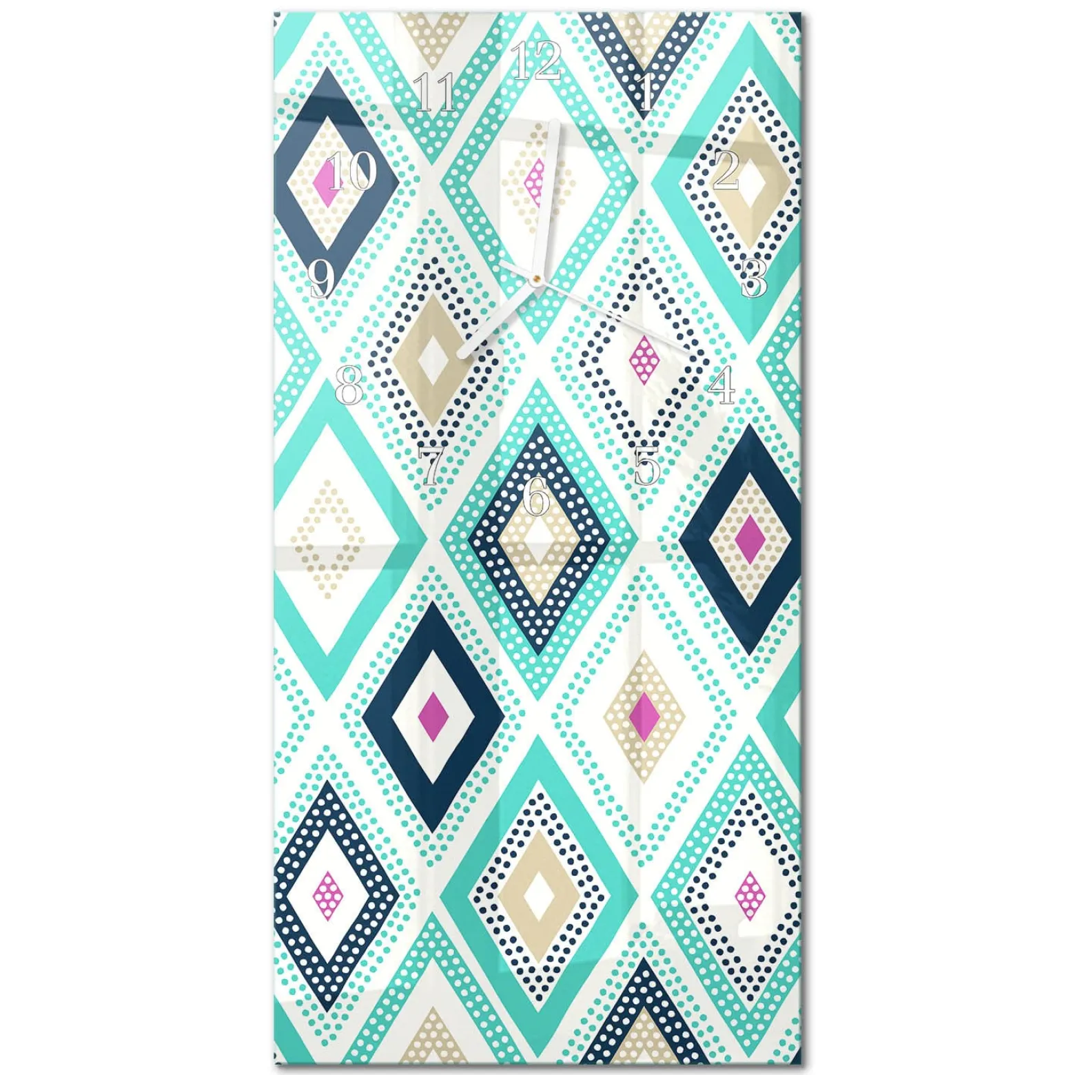 Stylowy zegar 30x60 Diamenty nowoczesny do salonu