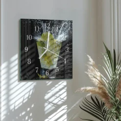 Stylowy zegar 30x30 Koktajl design na ścianę