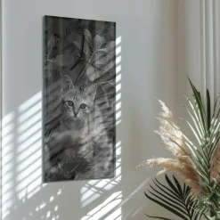 Stylowy zegar 30x60 Kot design na ścianę