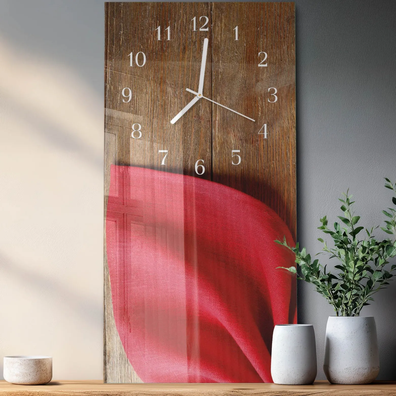 Stylowy zegar 30x60 Serwetka cichy mechanizm salon