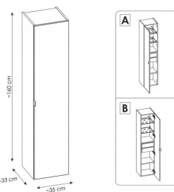 Słupek łazienkowy 160 cm SANTA FE
