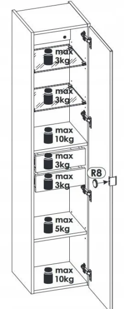 Słupek łazienkowy 160 cm SANTA FE