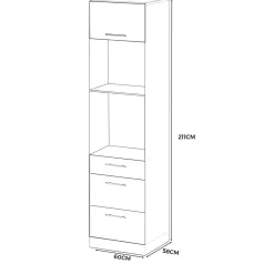 Słupek kuchenny 60cm piekarnik s60ms3 spremium biały mat